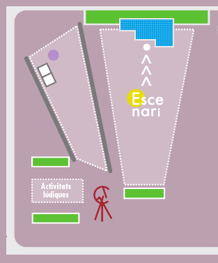 gr�fic. pl�nol zona escenari del recinte de l'Expocoloma