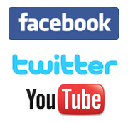 logo of Facebook, twitter and YouTube