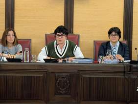 Foto de la presidència del ple municpal 