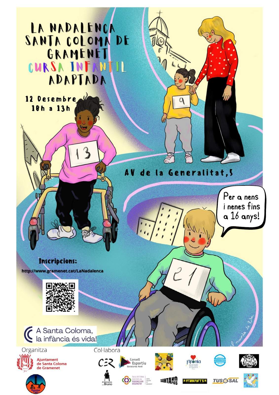 La Nadalenca, cursa infantil adaptada Cartell de la cursa infantil adaptada, La Nadalenca