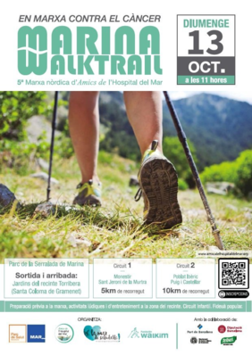 Cartell de Marxa Nòrdica Marina Walktrail  contra el càncer