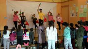 Taller de tambors a l'Escola Beethoven