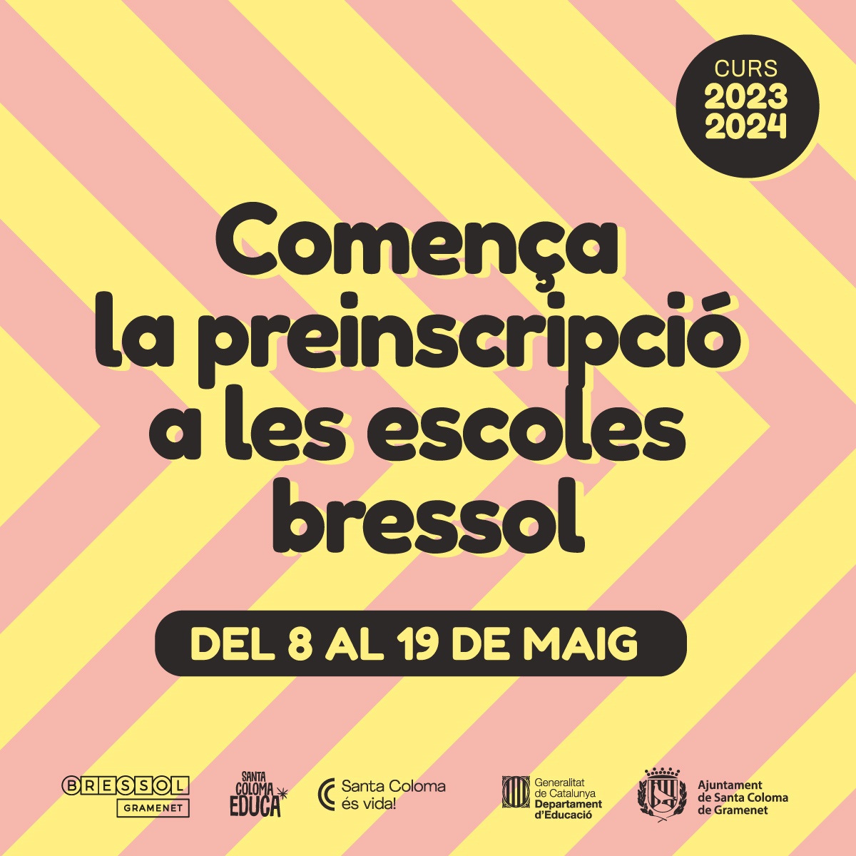 Camí de l'escola bressol Imatge amb les dates de la preinscripció EBM