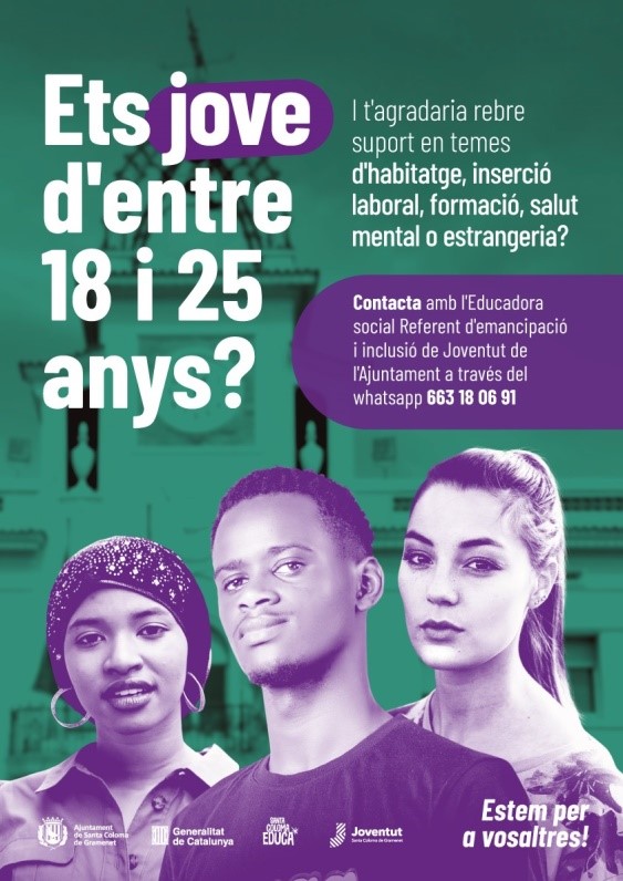 Suport habitatge, inserció laboral, formació o salut mental Cartell anunci sobre habitatge, inserció laboral, formació o salut mental