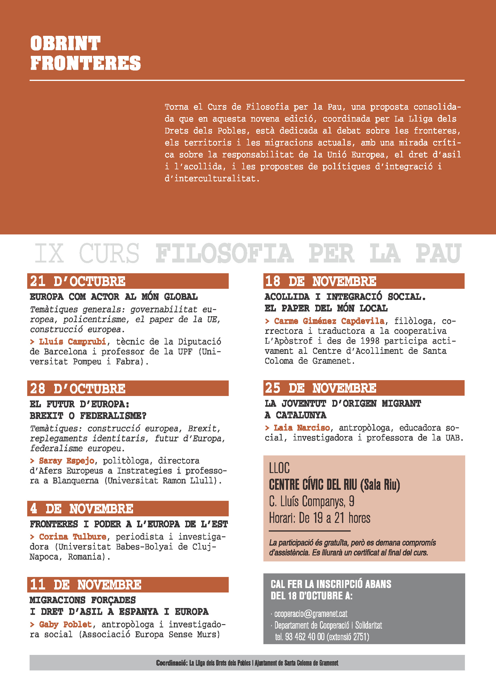 Filosofia per la Pau Cartell del Curs
