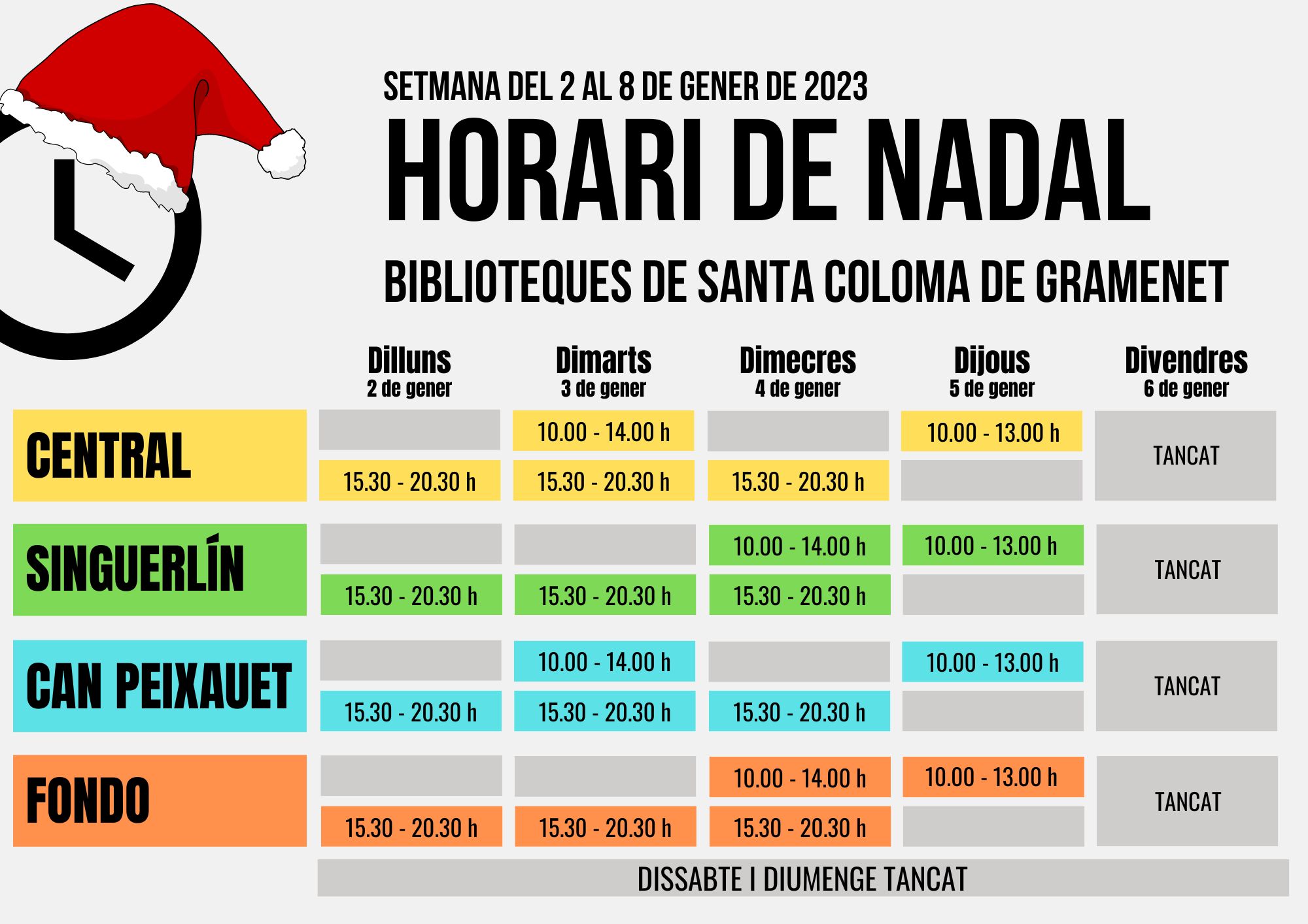 Calendari Nadal biblioteques Calendari Nadal biblioteques