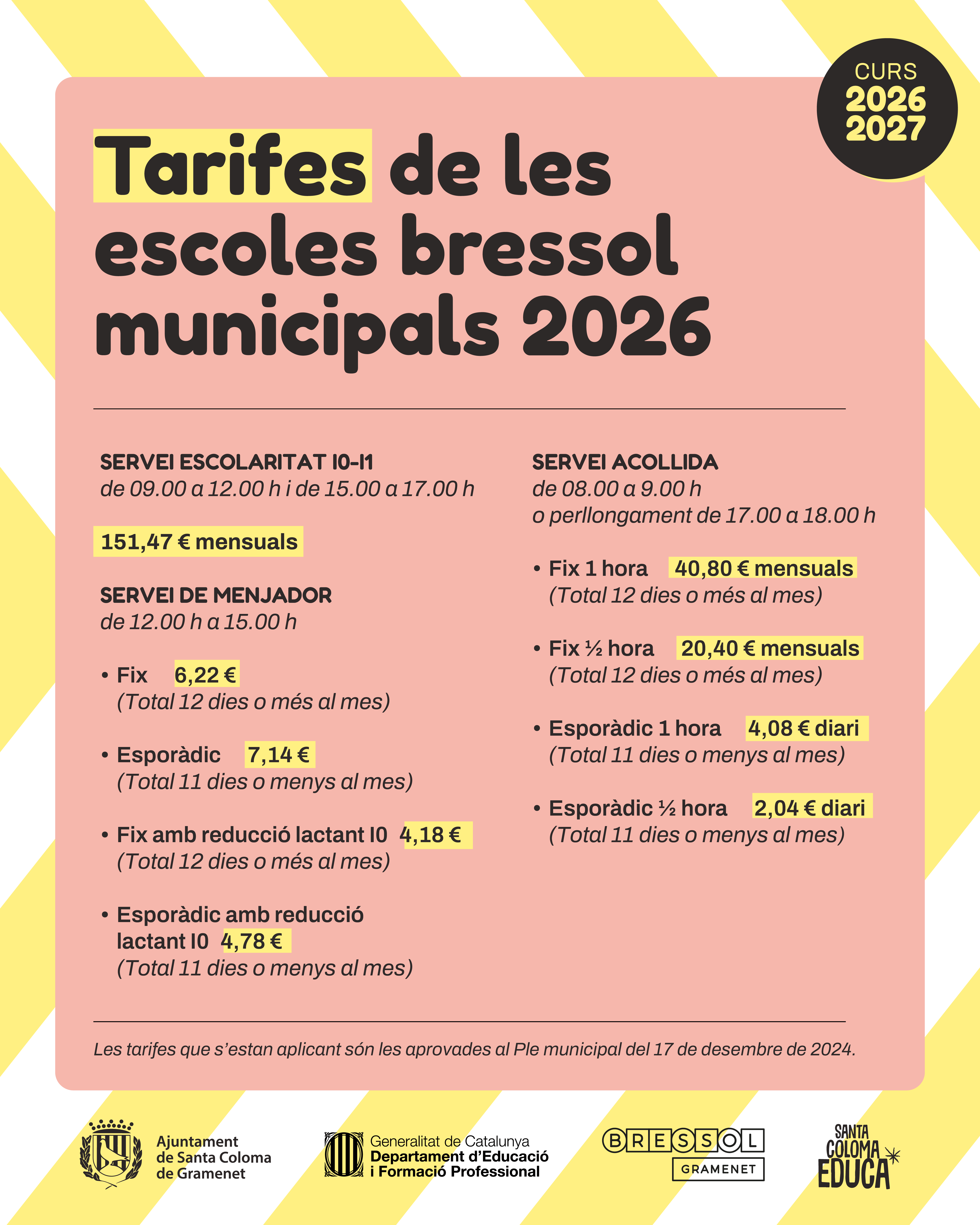 Llistat amb els preus de les EBM 2026
