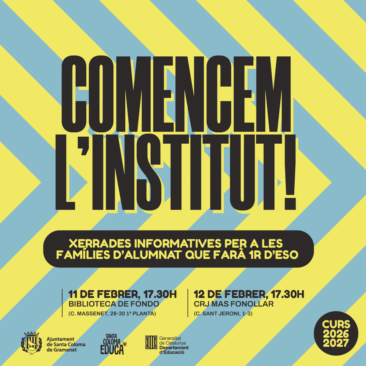 Dates, horaris i llocs 