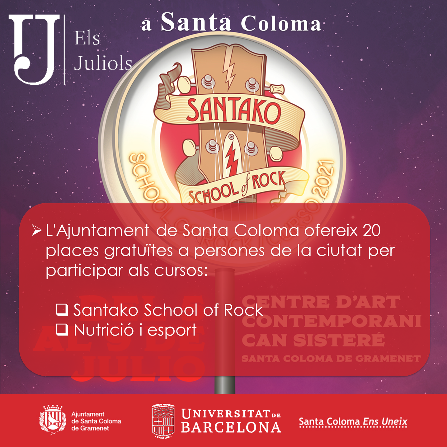 Els Juliols de la UB imatge decorativa Els Juliols 2021