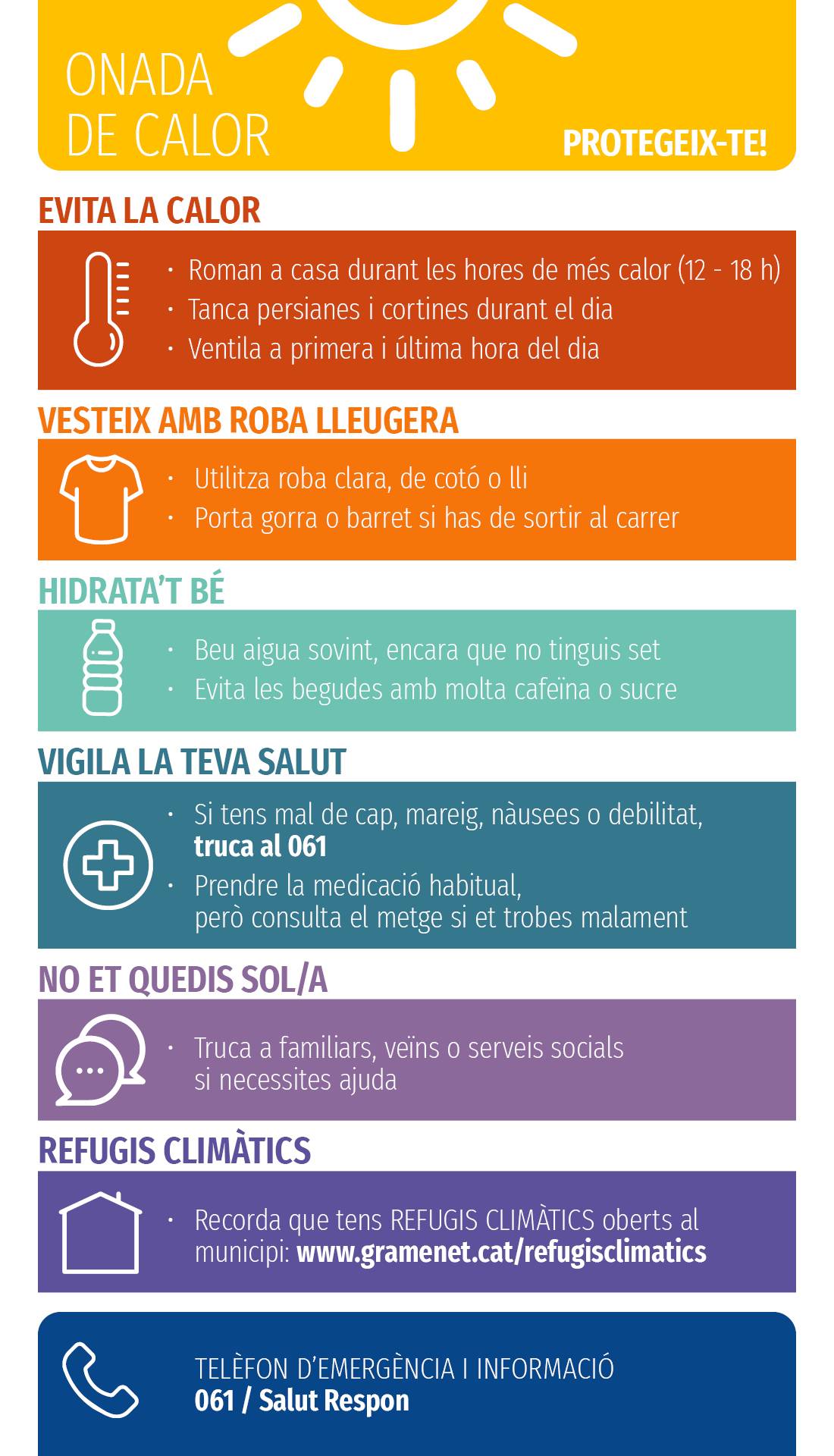 Infografia amb recomanacions per combatre l'onada de calor