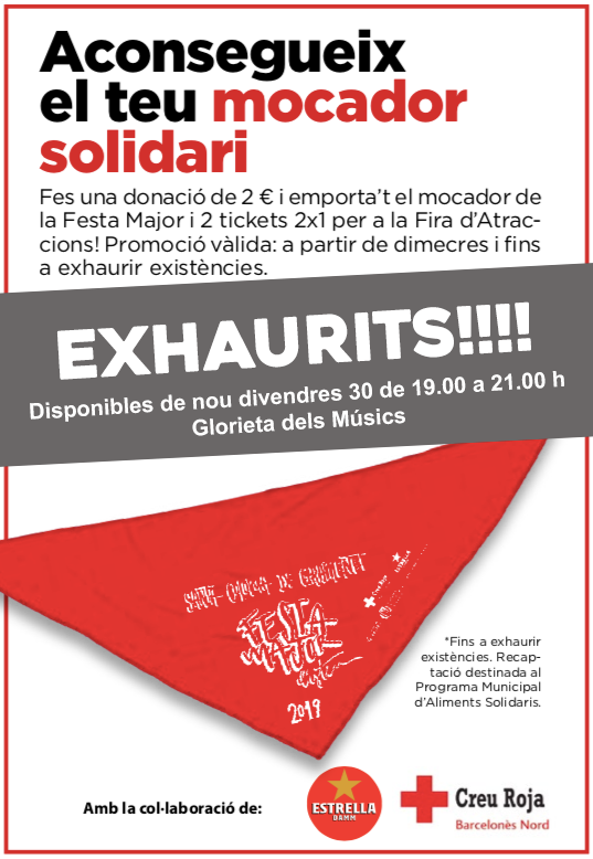 Mocadors esgotats Cartell dels mocadors